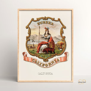 Henry Mitchell California State Coat of Arms 1876 Poster