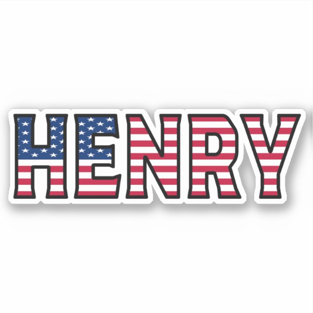 Henry Name First Name USA Sticker Stickerset (Front)