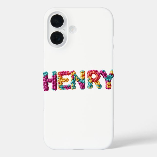 HENRY Name in Vibrant Crochet Pattern Case-Mate iPhone Case (Back)