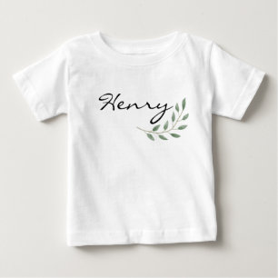 Henry Name Reveal Clothing Nature Leaf Botanical Baby T-Shirt