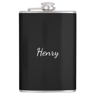 Henry Name typography Personalised Gift Hip Flask