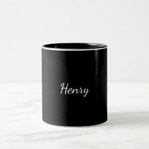 Henry Name typography Personalised Gift  Two-Tone Coffee Mug