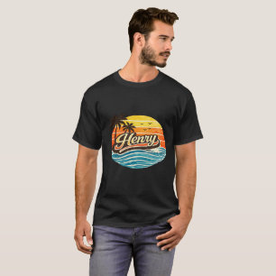 Henry Retro Sunset Name Design T-Shirt