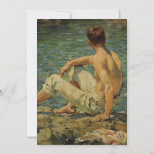 Henry Scott Tuke Gold And Green Invitation