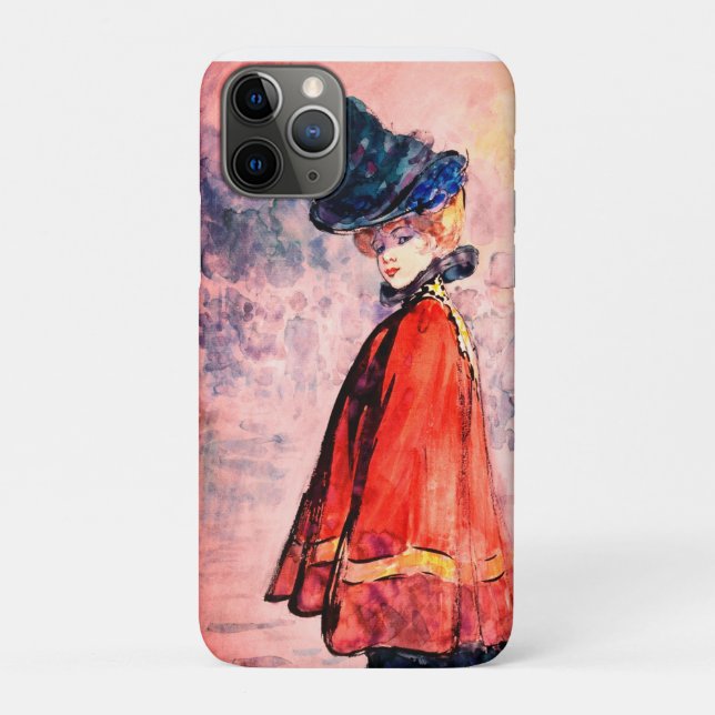 Henry Somm – Elegant In Red Cape     Case-Mate iPhone Case (Back)