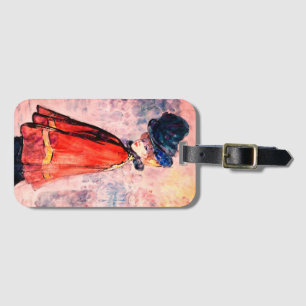 Henry Somm – Elegant In Red Cape Luggage Tag