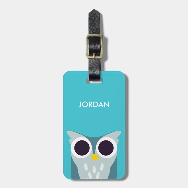 Henry the Owl Luggage Tag (Front Vertical)