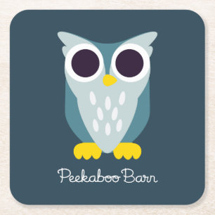 Henry the Owl Square Paper Coaster