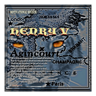 Henry V Motivational Speech Poster