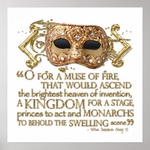 Henry V Quote (Gold Version) Poster
