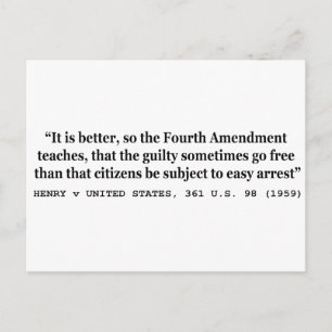 HENRY v UNITED STATES 361 US 98 1959 4th Amendment Postcard