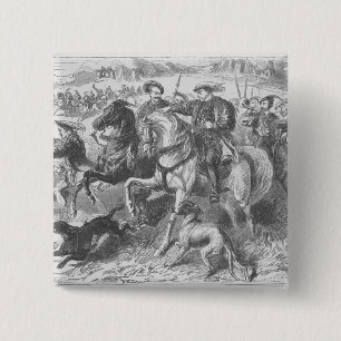 Henry VIII at the Royal Hunt in Epping Forest 15 Cm Square Badge