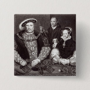 Henry VIII, his daughter Queen Mary 15 Cm Square Badge