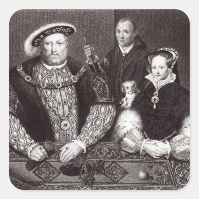 Henry VIII, his daughter Queen Mary Square Sticker (Front)