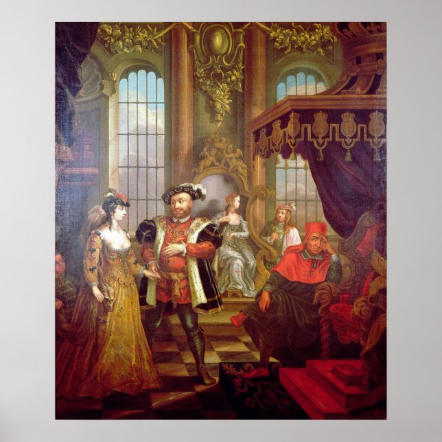 Henry VIII  introducing Anne Boleyn at court Poster (Front)