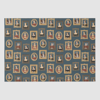 Henry VIII Six Wives Portraits in Frames Teal  Tissue Paper