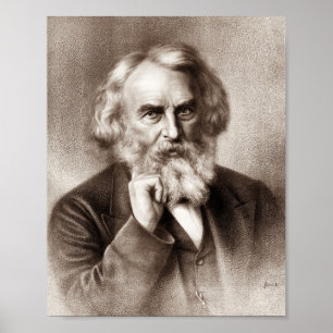 Henry Wadsworth Longfellow - American Poet Poster