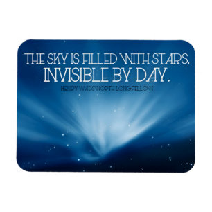 Henry Wadsworth Longfellow Inspirational Quote Sky Magnet