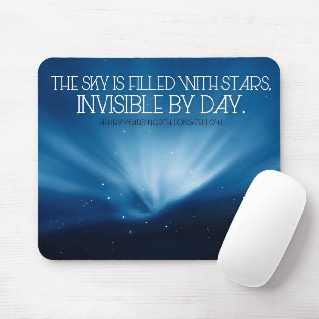 Henry Wadsworth Longfellow Inspirational Quote Sky Mouse Mat (With Mouse)