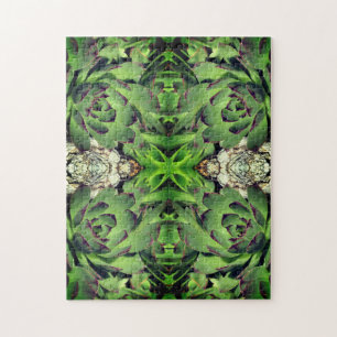Hens And Chicks Garden Succulent Close Up Abstract Jigsaw Puzzle
