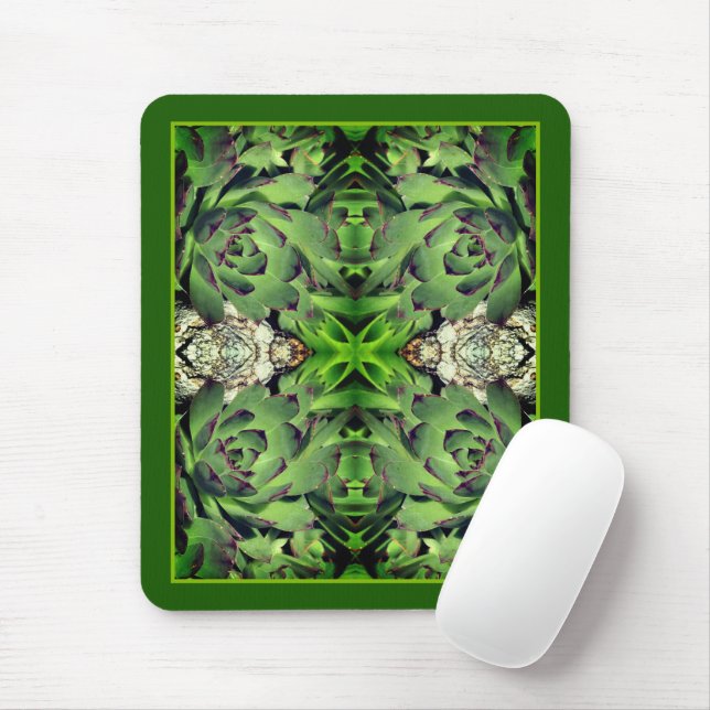 Hens And Chicks Garden Succulent Close Up Abstract Mouse Mat (With Mouse)
