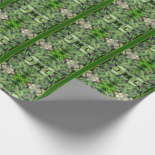 Hens And Chicks Garden Succulent Personalised Wrapping Paper (Corner)