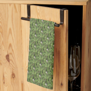 Hens And Chicks Succulents Nature Pattern Tea Towel