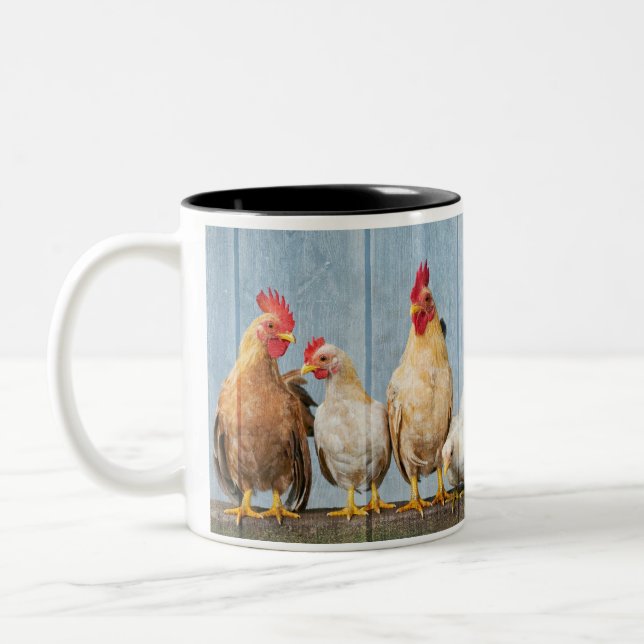 Hens and Chicks Two-Tone Coffee Mug (Left)