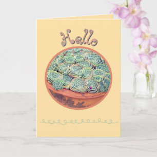 "HENS & CHICKEN (PLANT) IN TERRA COTTA URN" CARD