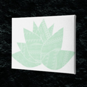 Hens & Chicks Succulent Modern Lime Green Abstrast Canvas Print