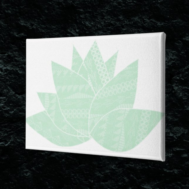 Hens & Chicks Succulent Modern Lime Green Abstrast Canvas Print (Creator Uploaded)