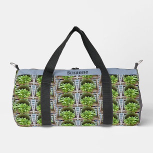 Hens Chicks Succulents Oil Painting Personalised Duffle Bag