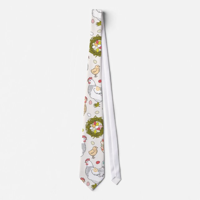 Hens, eggs and nests tie (Front)