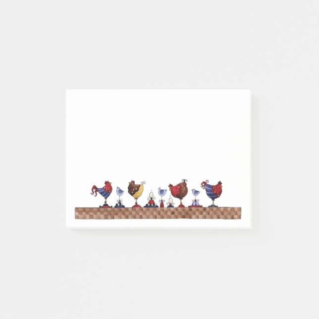 Hens in a Row Post-it Notes (Front)