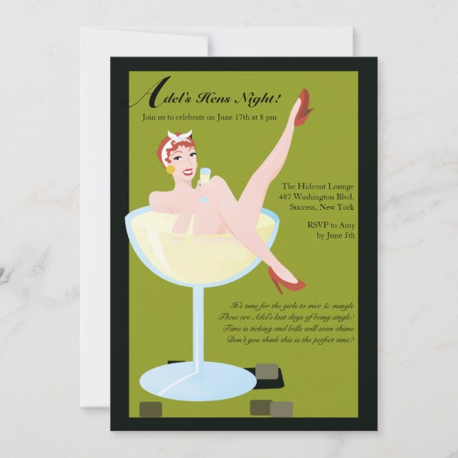 Hens Night Bachelorette Party Invitation (Front)