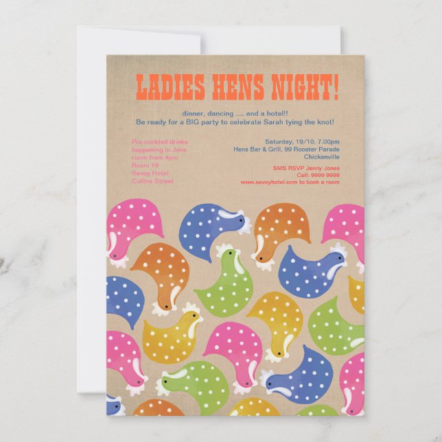 Hens Night Bachelorette Party Wedding Invite (Front)