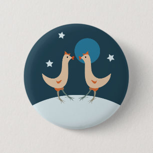 Hens Night Party Funny Chicken Moon 6 Cm Round Badge