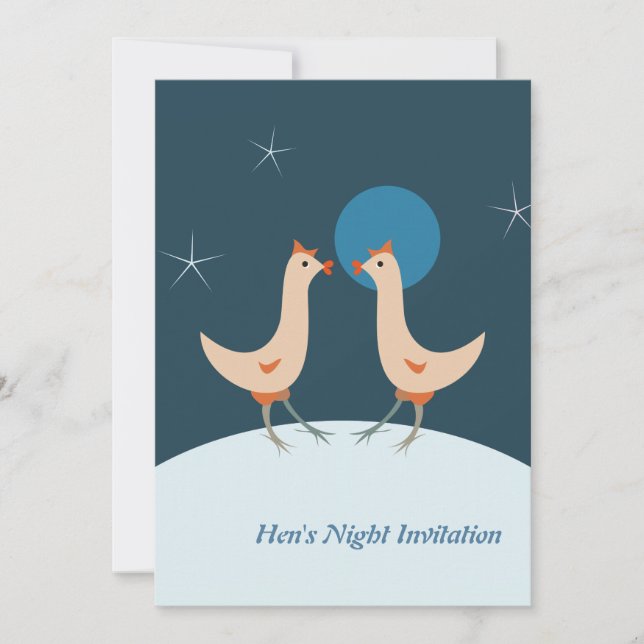 Hens Night Party Funny Chicken Moon Invitation (Front)