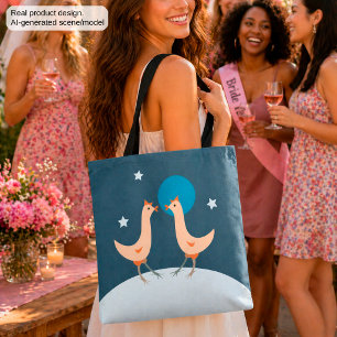 Hens Night Party Funny Chicken Moon Tote Bag