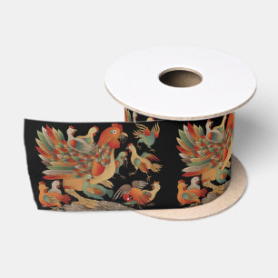 Hen's Rooster Chicks Satin Ribbon