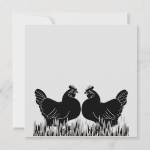 Hens~Silhouette Postcard