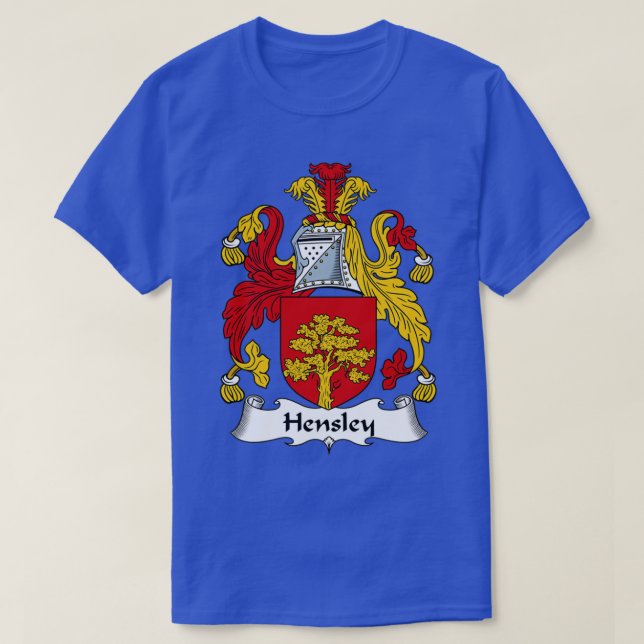 Hensley Coat of Arms Family Crest  T-Shirt (Design Front)