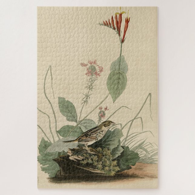 Henslow's Bunting (Sparrow), Audubon Birds America Jigsaw Puzzle (Vertical)