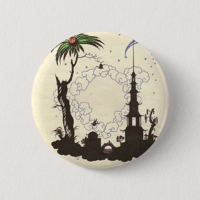 Heorhiy Narbut- Illustration to 'Nightingale' 6 Cm Round Badge (Front)