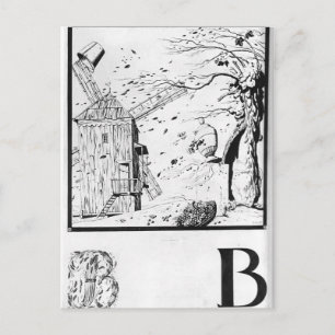 Heorhiy Narbut-Sheet 'V' from 'Ukrainian alphabet' Postcard
