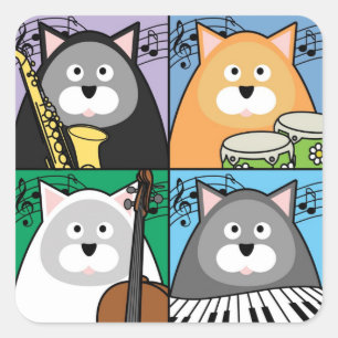 Hep Cat Square Stickers