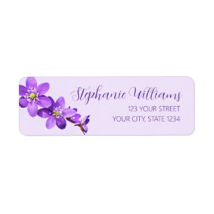 Hepatica Flowers Light Purple Return Address