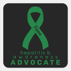 Hepatitis B Advocate Black Square Sticker