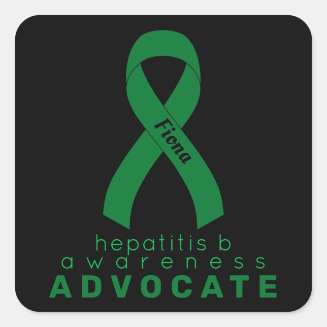 Hepatitis B Advocate Black Square Sticker (Front)