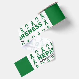 Hepatitis B Awareness Pattern Ribbon Grosgrain Ribbon